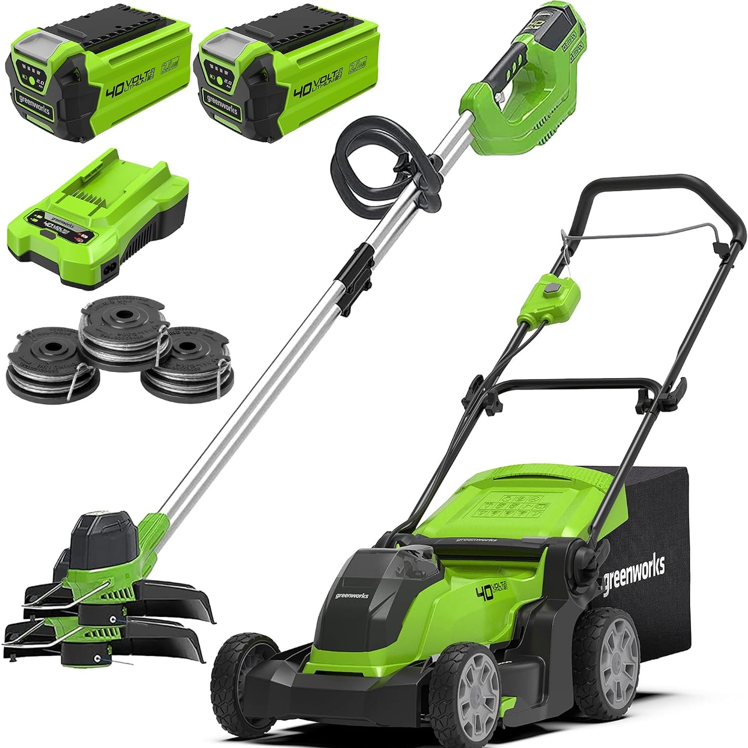 Greenworks 41cm 40V Cordless Lawn Mower with Two Batteries: image 9