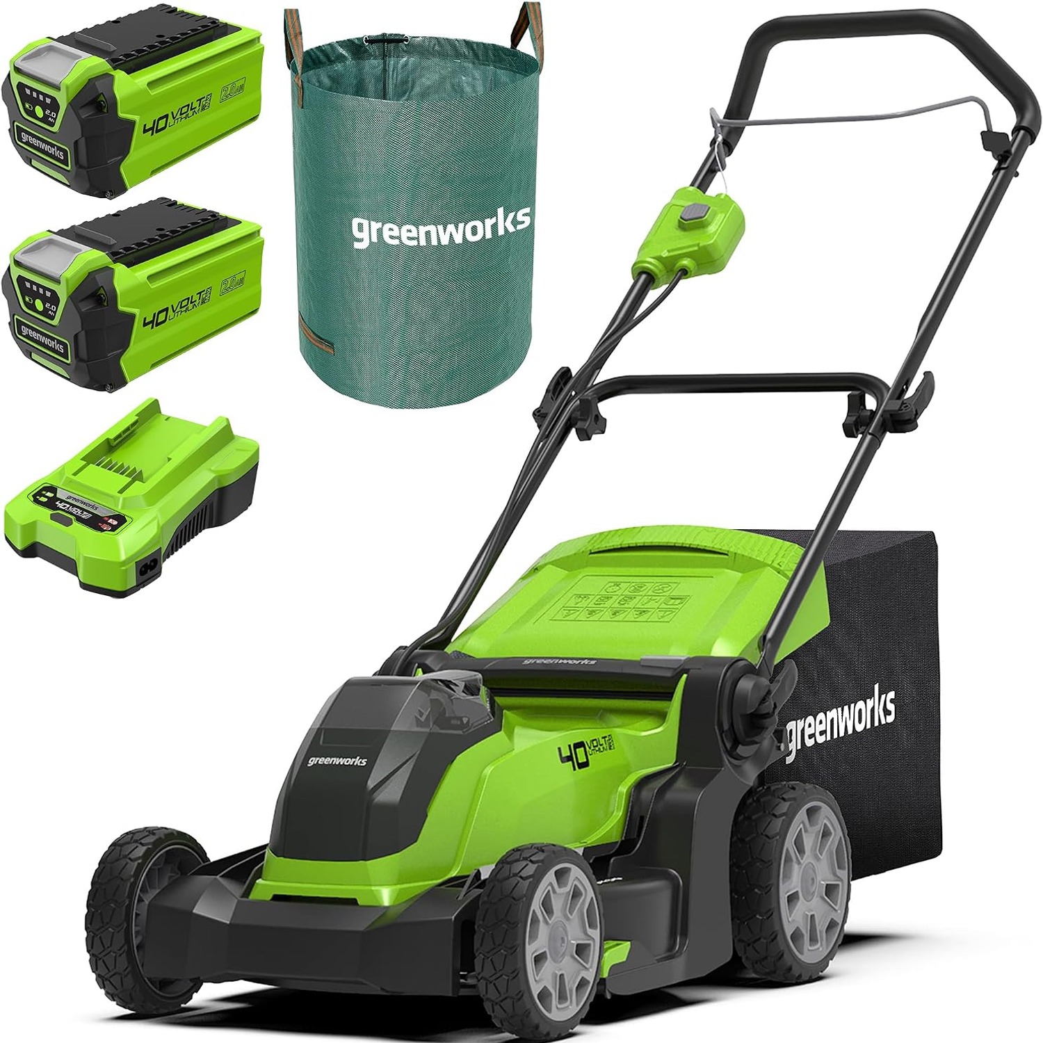 Greenworks 41cm 40V Cordless Lawn Mower with Two Batteries: image 10