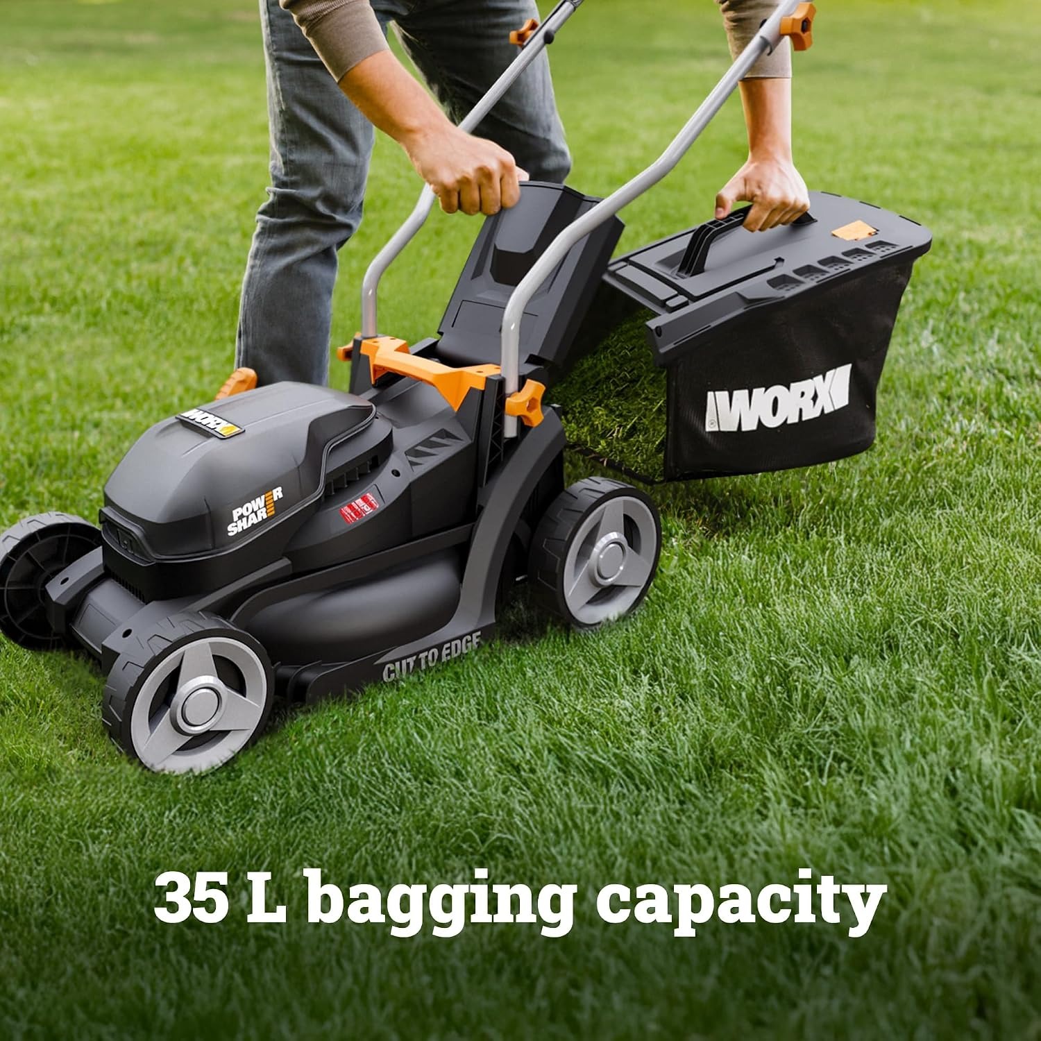 WORX WG733E 33cm Cordless Lawn Mower: image 3