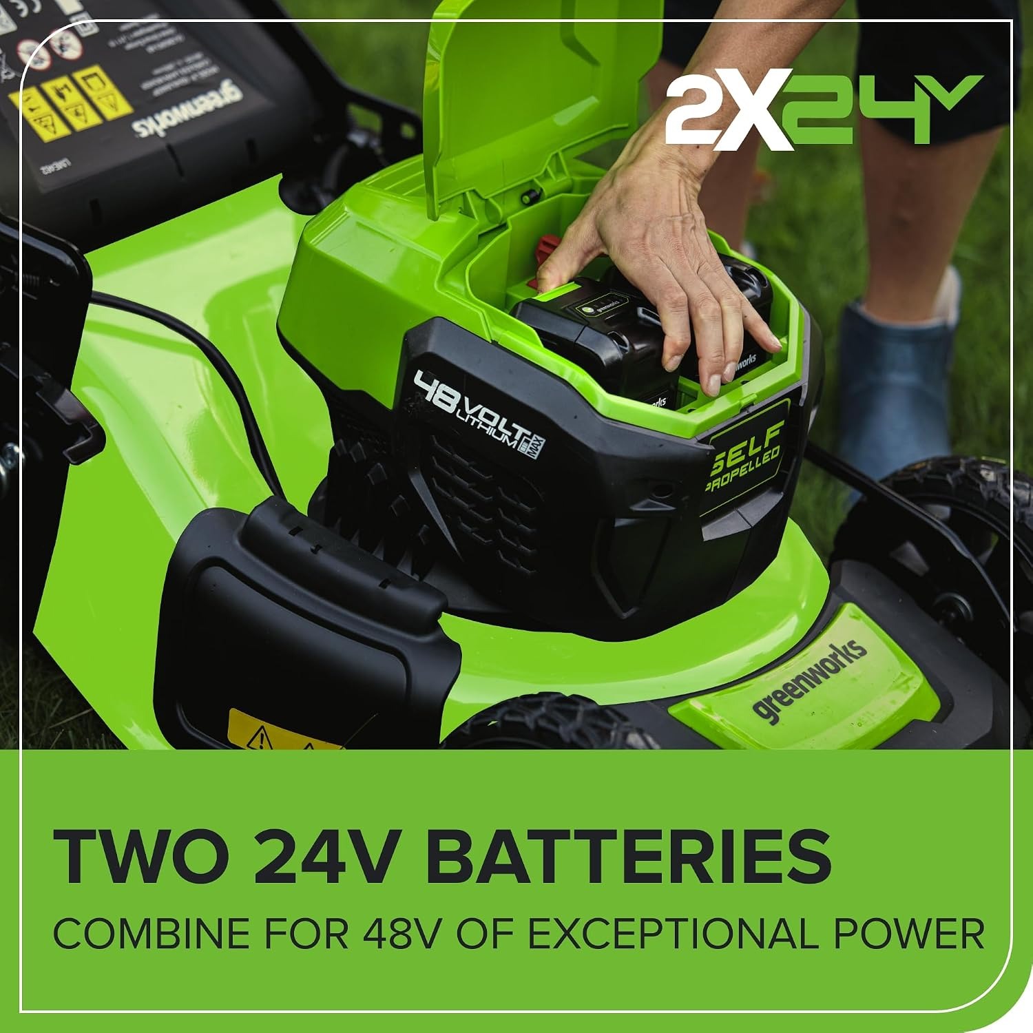 Greenworks 48V 46cm Self-Propelled Cordless Lawn Mower Kit: image 6