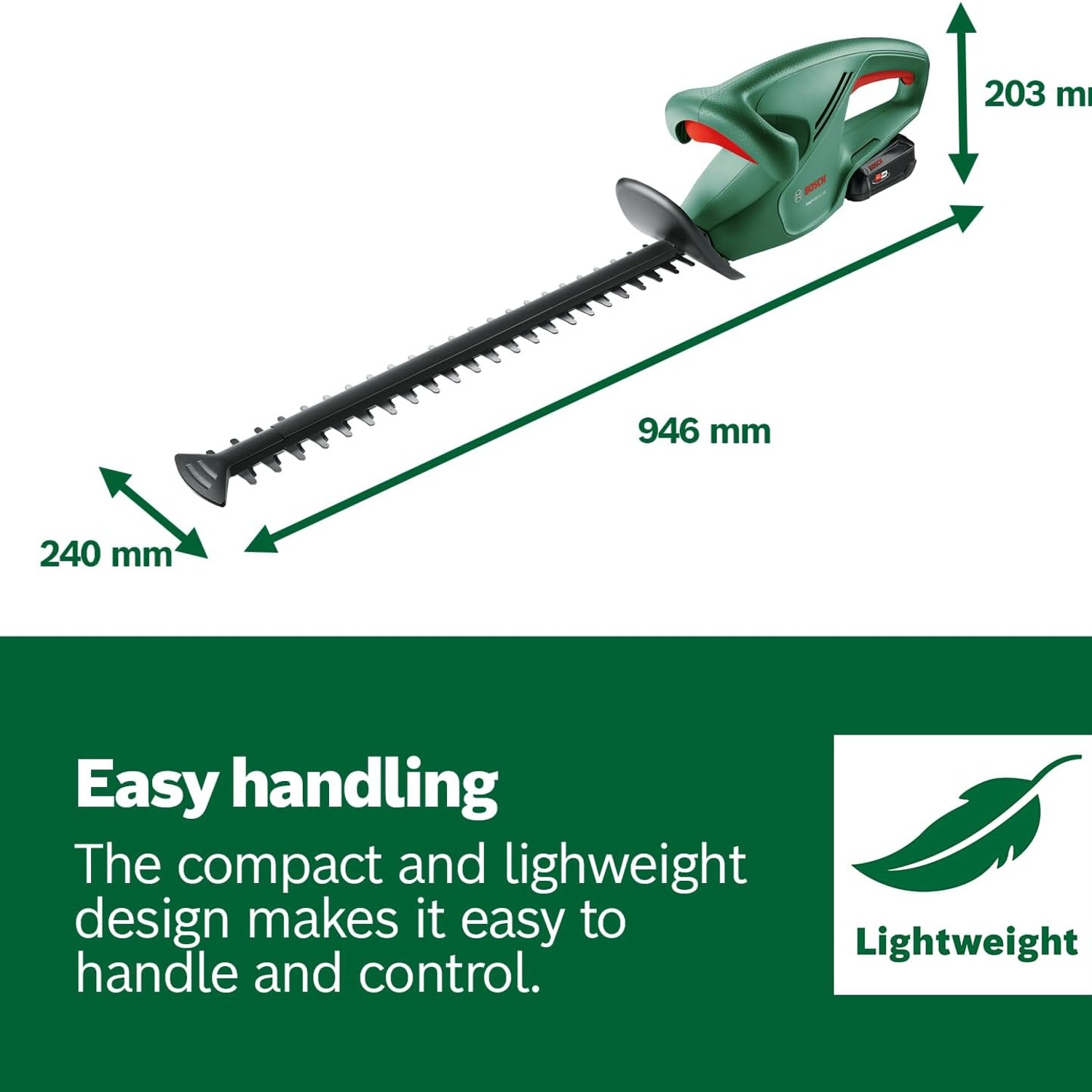 Bosch EasyHedgeCut 18-45 Cordless Hedge Trimmer Bare Tool: image 3