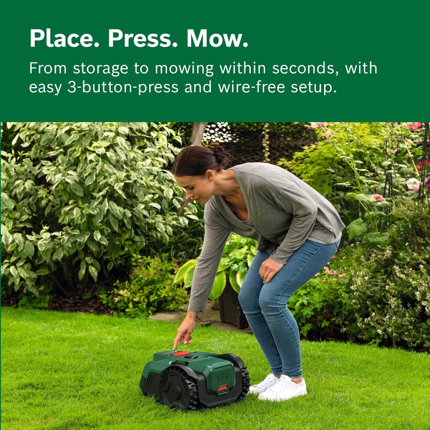 Bosch VisiMow100 18V Robot Lawn Mower Set